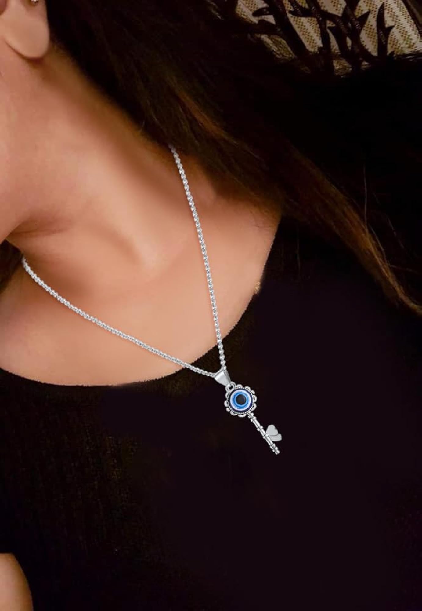 Unisex Evil Eye Chain Pendant Necklace